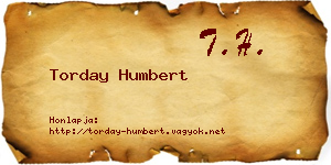Torday Humbert névjegykártya